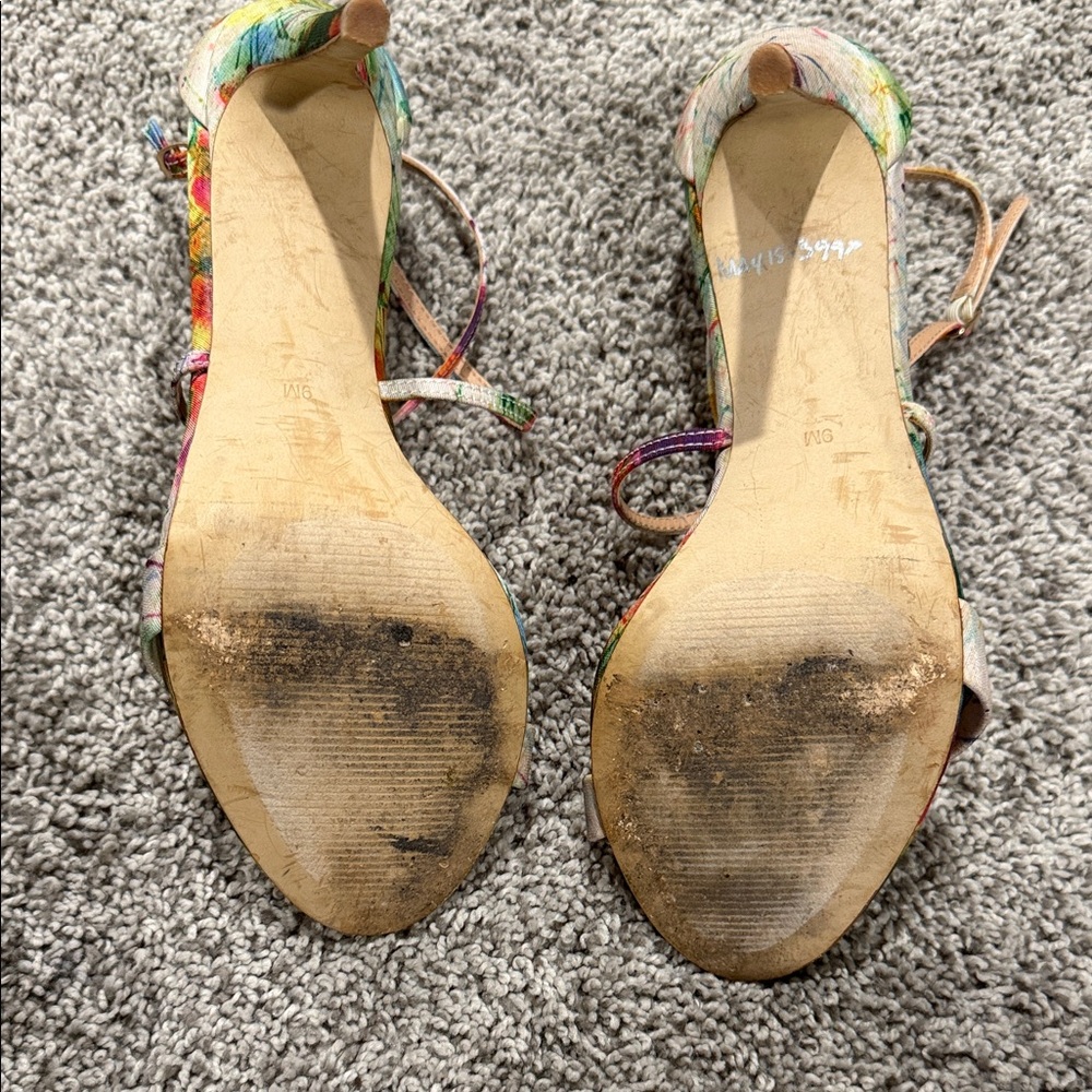 Steve Madden Multicolor Floral Strappy Heels - Picture 4 of 5